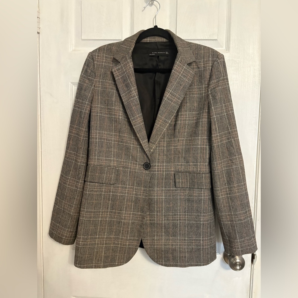Gray Plaid Blazer